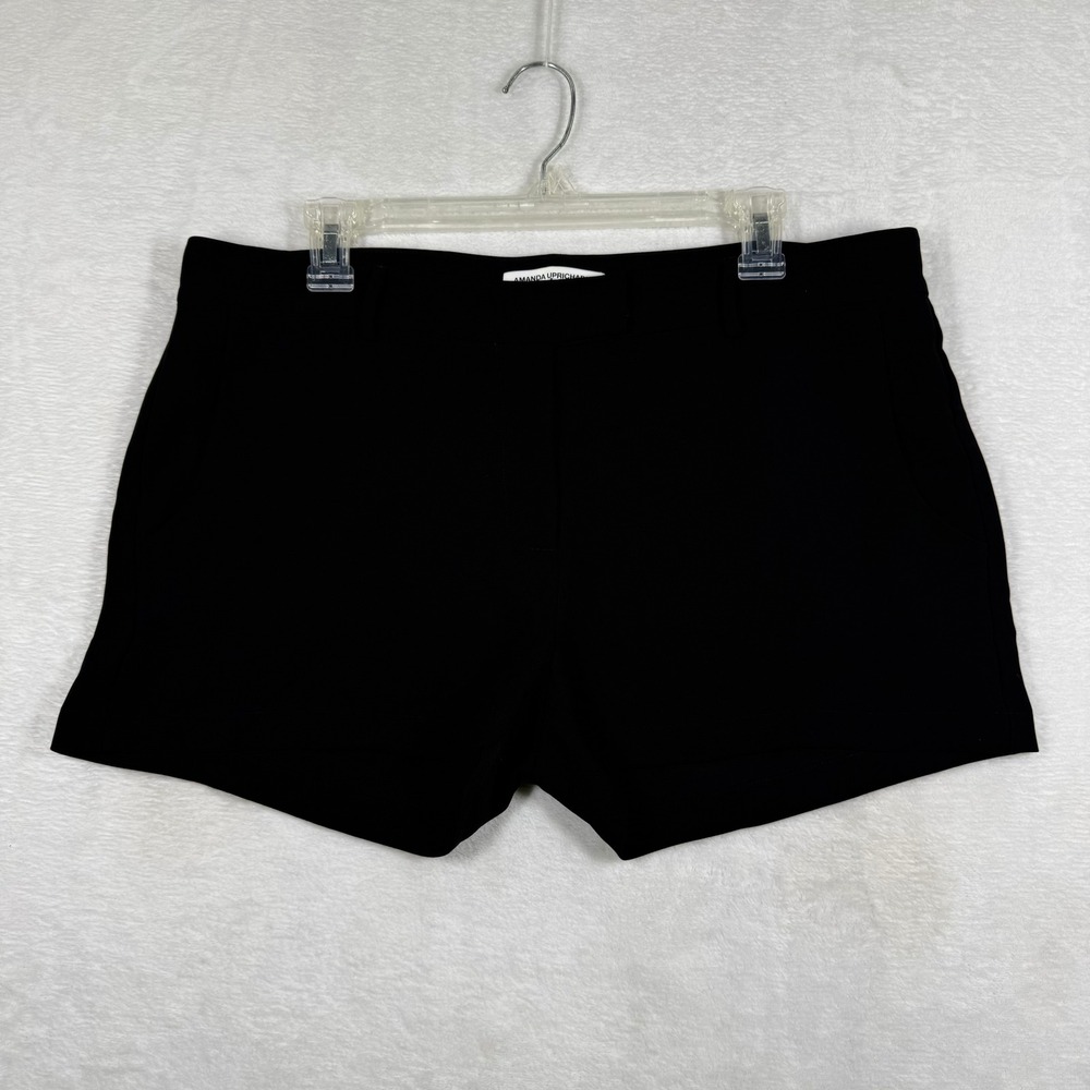 Amanda Uprichard Womens Black High Rise Dressy‎ Shorts Size L Solid Polyester